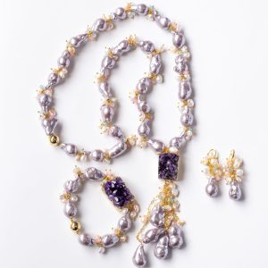 LILAC PEARL WITH AMETHYST NECKLACE