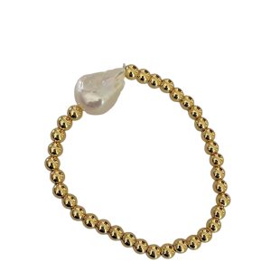 BAROQUE PEARL WITH GOLD BEADS
