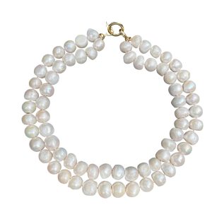 TWO TIER WHITE PEARL NECKLACE