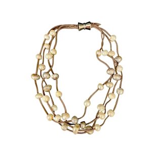 BROWN WITH MULTI PASTEL PEARL NECKLACE