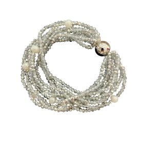 SILVER CRYSTAL AND PEARL BRACELET