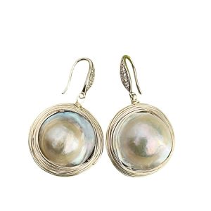 MABE PEARL DROP EARRINGS IN SILVER