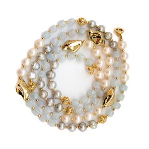 GREY AGATE AND PEARL NECKLACE