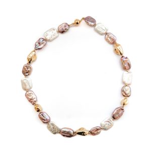 PASTEL FLAT BAROQUE NECKLACE