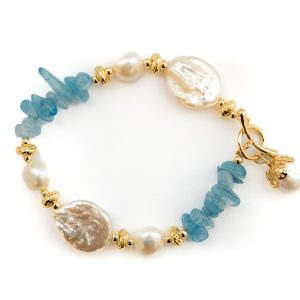 PEARL AND AQUA MARINE BRACELEY