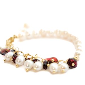 PEARL AND GARNET BRACELET