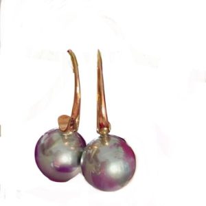 GREY PEARL DROP EARRINGS