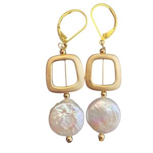 NINI EARRINGS WITH WHITE COIN PEARL