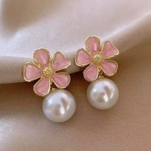 PINK FLORAL EARRINGS