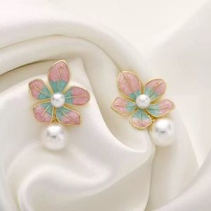 PASTEL FLORAL PEARL EARRINGS