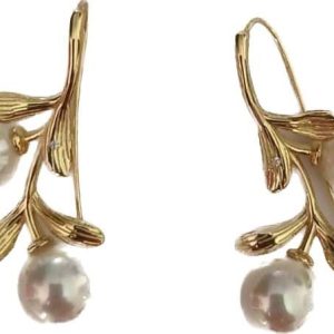 TWIN LEAF EARRINGS-GOLD