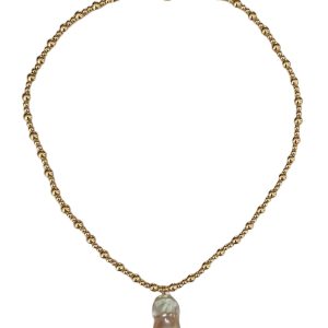 GOLD BEAD MIX WITH BAROQUE DROP