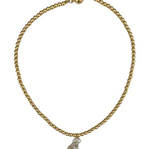 GOLD BALL WITH BAROQUE DROP