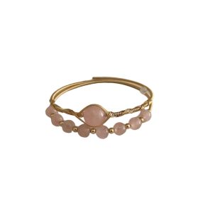 PINK ROSE QUARTZ WRAP BANGLE