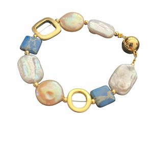 NINI PEARL AND LAPIS BRACELET