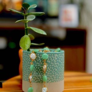 ZEVAR NECKLACE WITH JADE AND PEARL