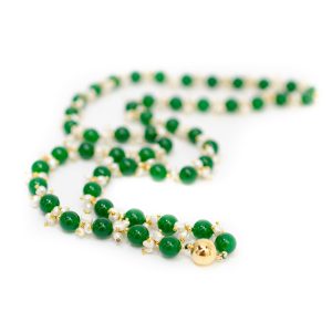 SMALL JADE AND PEARL NECKLACE