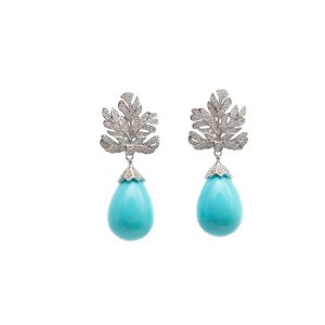TURQUOISE LEAF EARRING