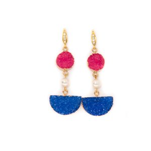 CULTURED DRUZY AND PEARL EARRINGS