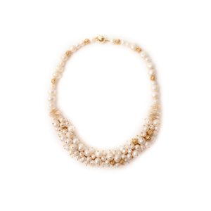 WHITE CLUSTER PEARL NECKLACE