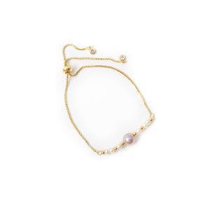 PINK AND WHITE PEARL BRACELET