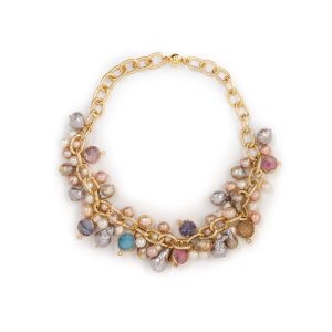 CHUNKY LILAC BAROQUE WITH DRUZY NECKLACE