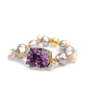 LILAC BAROQUE BRACELET WITH AMETHYST