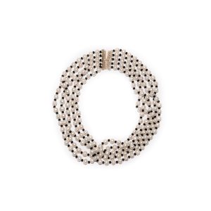 FIVE TIER WHITE PEARL NECKLACE