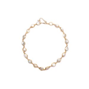 WHITE PEARL WITH GOLD WIRE